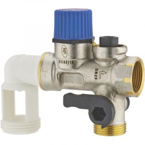 Noyon & Thiebault Groupe de sécurité chauffe-eau NF coudé siège inox anti-corrosion MF20x27 (3/4)