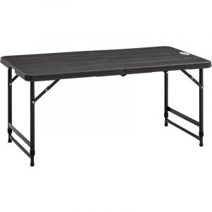 Outsunny Table de jardin pliable régla 118x60x74cm Gris