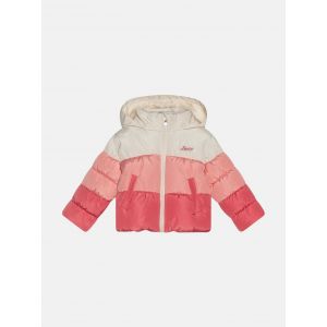 Doudoune matelass&eacute;e tricolore color block capuche