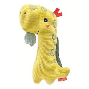 Fehn 051094 Dino - Anneau de préhension en peluche pour hochets, grincements, jeux - Un fidèle compagnon pour les bébés et les tout-petits à partir de 0 mois