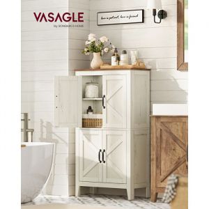 Vasagle - liry Collection – Armoire de Rangement avec Portes Coulissantes, Buffet Haut, Style Ferme, pour Cuisine, Salle de Bain, Salon ou Salle à