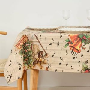 Muaré Nappe en résine Anti-Taches Christmas Sheet Music 200 x 140 cm