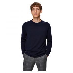 Image de Selected Sweater Col Ras Du Cou Berg S Navy Blazer / Detail Melange