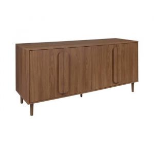 Buffet vintage d&eacute;cor bois de noyer 4 portes 160cm - Juliana