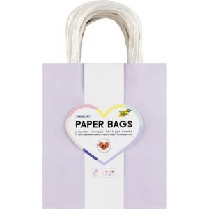 Folia 21849 - Paper Bags PASTEL M, 20 sacs en papier kraft 110-125 g/m&sup2; en 7 couleurs pastel, env. 18 x 21 x 8 cm, pour bricoler, d&eacute;corer et offrir