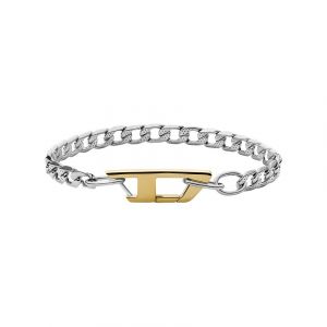 Image de Diesel Bracelet en Acier Inoxydable pour Homme avec Fermoir Mousqueton, Longueur 18 cm - 19,5 cm