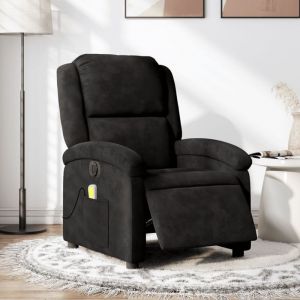 VidaXL Fauteuil de massage, relaxation électrique réglable velours noir