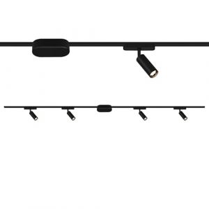 BRILONER - Système de rails Luxtrail set de démarrage, 4x spots LED, extensible, orientable, lampes, système de rails lumineux pour plafond, projecteur rail, plafonnier LED, spotlight, 2m, noir