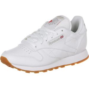 Reebok Cl LTHR, Sneaker Bas du Cou Femme, Blanc (White/Gum), 39 EU