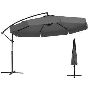 Parasol flottant Coast 305 cm avec housse de protection et Volant - Gris
