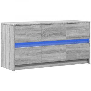 VidaXL Meuble TV avec LED sonoma gris 100x34x50 cm bois d ing&eacute;nierie