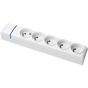 Multiprise Blanche 5 prises 2P+T 16A Solera