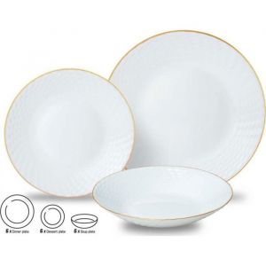 Service de table 18 pièces assiettes pour 6 personnes KINGHOFF KH-1876