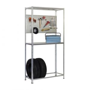 Simon Rack &Eacute;tag&egrave;re pour pneus, support de pneus, comprend panneau outil avec accessoires, 2 000 x 1 000 x 400 mm, &eacute;tag&egrave;re pour 6 pneus, galvanis&eacute;e - Simonauto