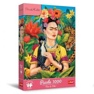 Trefl Premium Plus Quality - Puzzle Frida Kahlo, Portrait dans la Jungle - 1000 pi&egrave;ces, s&eacute;rie de Puzzles de L'Artiste Frida Kahlo, pour Adultes et Enfants &acirc;g&eacute;s de 14 Ans et Plus