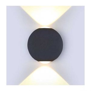 V-TAC VT-836 Applique murale LED 6W blanc neutre 4000K corps aluminium rond noir IP65 - SKU 8304