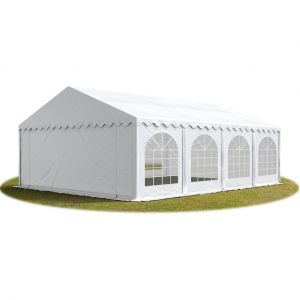 Image de Intent24 TOOLPORT Tente Barnum de Réception 5x8 m ignifugee PREMIUM Bâches Amovibles PVC 500 g/m² blanc Cadre de Sol Jardin.FR