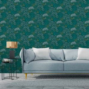 Lut&egrave;ce Papier peint vinyle JARDIN EDEN uni vert