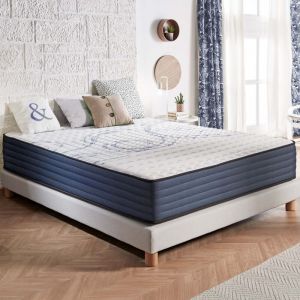 Matelas 160x200 cm - Perfect Sleep - Matelas Ressorts Ensachés Hybrid, Mousse mémoire hr, Blue Latex, Équilibré, Réversible, Très épais 30 cm