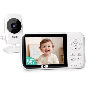 Ghb Babyphone Cam&eacute;ra 3,2'' Lcd, 2100mah, Temp&eacute;rature, Vision Nocturne, Zoom & Audio Bidirectionnel.