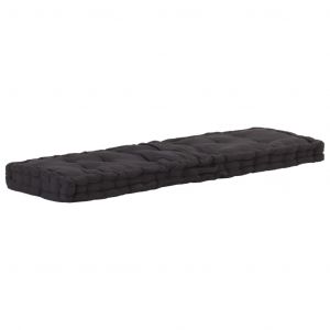 Image de VidaXL Coussin de plancher de palette Coton 120x40x7 cm Noir