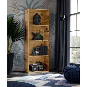 Komodee - tagère/Bibliothèque Taranto, Wotan, Largeur 55 cm x Hauteur 159 cm x Profondeur 35cm, sans led, pour Salon, Chambre, Bureau