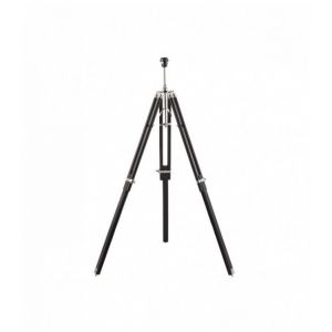 Endon Lampadaire Tripod, bois foncé et nickel brillant, sans abat-jour
