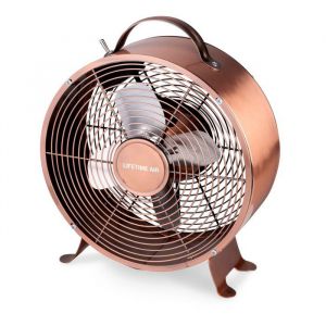 Ventilateur de table - Lifetime Air - 230V - Ventilateur de bureau 20CM - 2 vitesses - Matériau durable - Cuivre