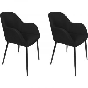 The home deco factory Fauteuil Atome Noir - Lot De 2