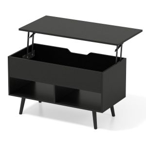 Coast Coffee Table with Raised Top - Table de salon moderne &agrave; hauteur r&eacute;glable - 80 x 40 x 46-60 cm - Noir