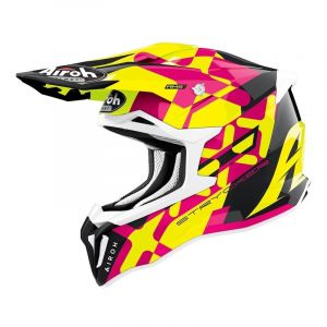 Image de Airoh Casque cross Strycker rose/jaune fluo/noir brillant- L