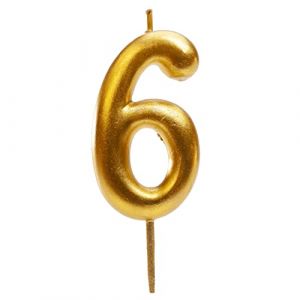 Dekora Bougies Anniversaire Originales | Bougie Anniversaire Num&eacute;ro 6 | Bougie d'Anniversaire Dor&eacute;e