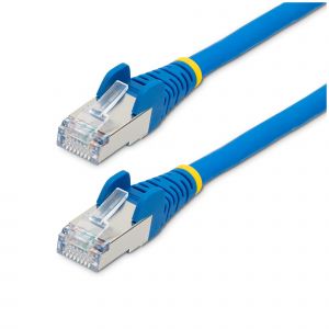 StarTech.com Câble Ethernet CAT6a 7,5m - Low Smoke Zero Halogen (LSZH) - 10 Gigabit 500MHz 100W PoE RJ45 S/FTP Cordon de Raccordement Réseau Snagless Bleu avec Décharge de Tension