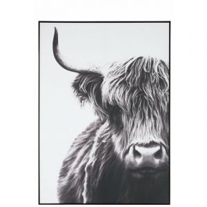 Jolipa Cadre yack en toile - bois noir 103.5x142.5x4.5 cm - Blanc