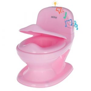 Nûby Dr. Talbot's - My Real Potty - Pot pour bébé avec bruit de chasse - Toilette enfant - Pot d’apprentissage de la propreté - Avec vrai son et piles incluses - Rose - 18+ mois
