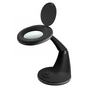 Goobay 65578 Lampe loupe LED/lampe loupe avec pied/loupe sur pied avec lumi&egrave;re / 6 W puissance absorb&eacute;e/temp&eacute;rature couleur 6500 K/flux lumineux 450 lm/tension de service 230 V (AC) / noir
