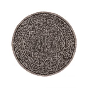 Benuta Tapis Rond Cleo pour l'intérieur et l'extérieur Beige/Marron Ø 150 cm