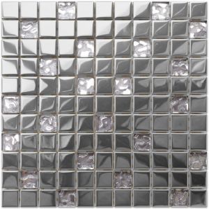 Ilcom - Mosaïque de verre sur maille pour salle de bain ou cuisine 30cm x 30cm - Selene