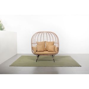 Concept-Usine Jane - Fauteuil Sur Pied 2 Place En Résine Effet Rotin