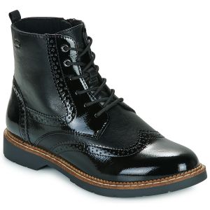 s.Oliver Bottes &agrave; lacets pour femme sans talon avec fermeture &eacute;clair &eacute;l&eacute;gantes, Noir/comb, 37 EU