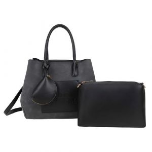 Sac &agrave; Main pour Femme Lavana &agrave; Effet Su&eacute;dine avec Pochette Amovible Gallantry Noir