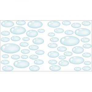 Plage Sticker décoratif autocollant, gouttes d'eau pour diy et personnalisation objets, x2, 15 cm x 18,5 cm - Bleu