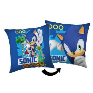 AC-Déco Sonic - Coussin carré en polaire - Bleu - 40 x 40 cm