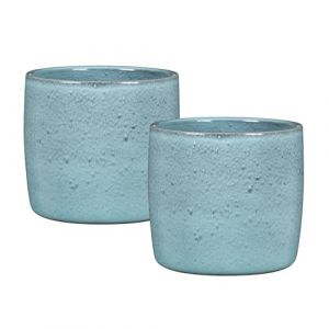 Scheurich Solido, set de 2 pots � fleurs en c�ramique, coloris: Lagoon, diam�tre 15 cm, hauteur 13,7 cm, 1,9 l vol.