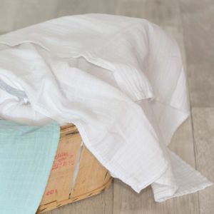 Trois Kilos Sept Lot de 6 langes blanc