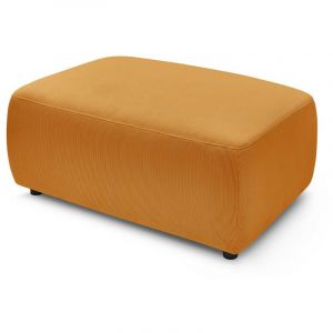 Image de Bobochic Pouf - Pouf ENVY velours côtelé Jaune moutarde - Jaune moutarde