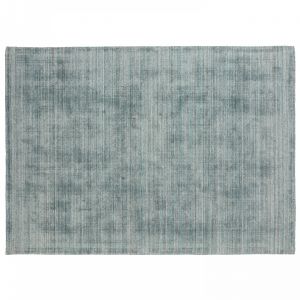 Oviala Tapis chenille rectangulaire imprim&eacute; nuanc&eacute; bleu clair 200 x 290 cm