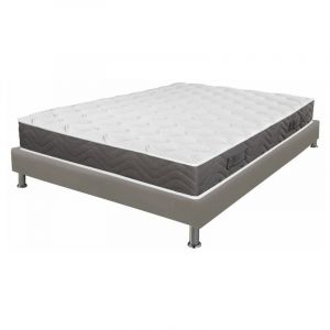 Ebac Ensemble tapissier Rubis Omega simili taupe 160x200 Literie