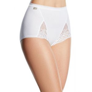 PLAYTEX Coton et Dentelle Maxi, Culotte Taille Haute Femme, Blanc, 50, Lot de 2