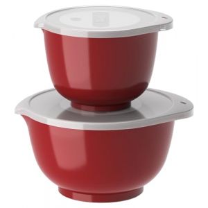 Rosti Set de bols à mixer et couvercles 4 pièces rouge